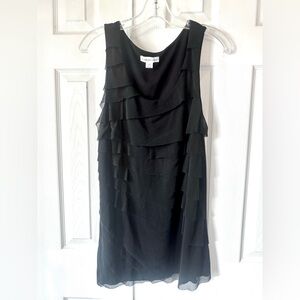 Coldwater Creek Black Layered Ruffled Blouse Size 18